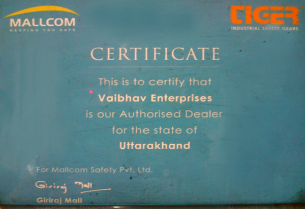 Dealership Certificate For Tiger